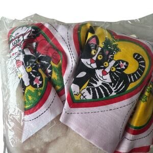Vintage NEW Loving Cats Quilted Plush Ornament Kit 1981 Berrini Fanciful Heart